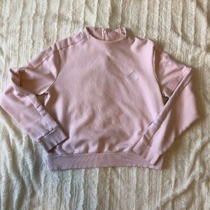 Adidas baby pink pullover sweater with back 1/4 hidden zipper